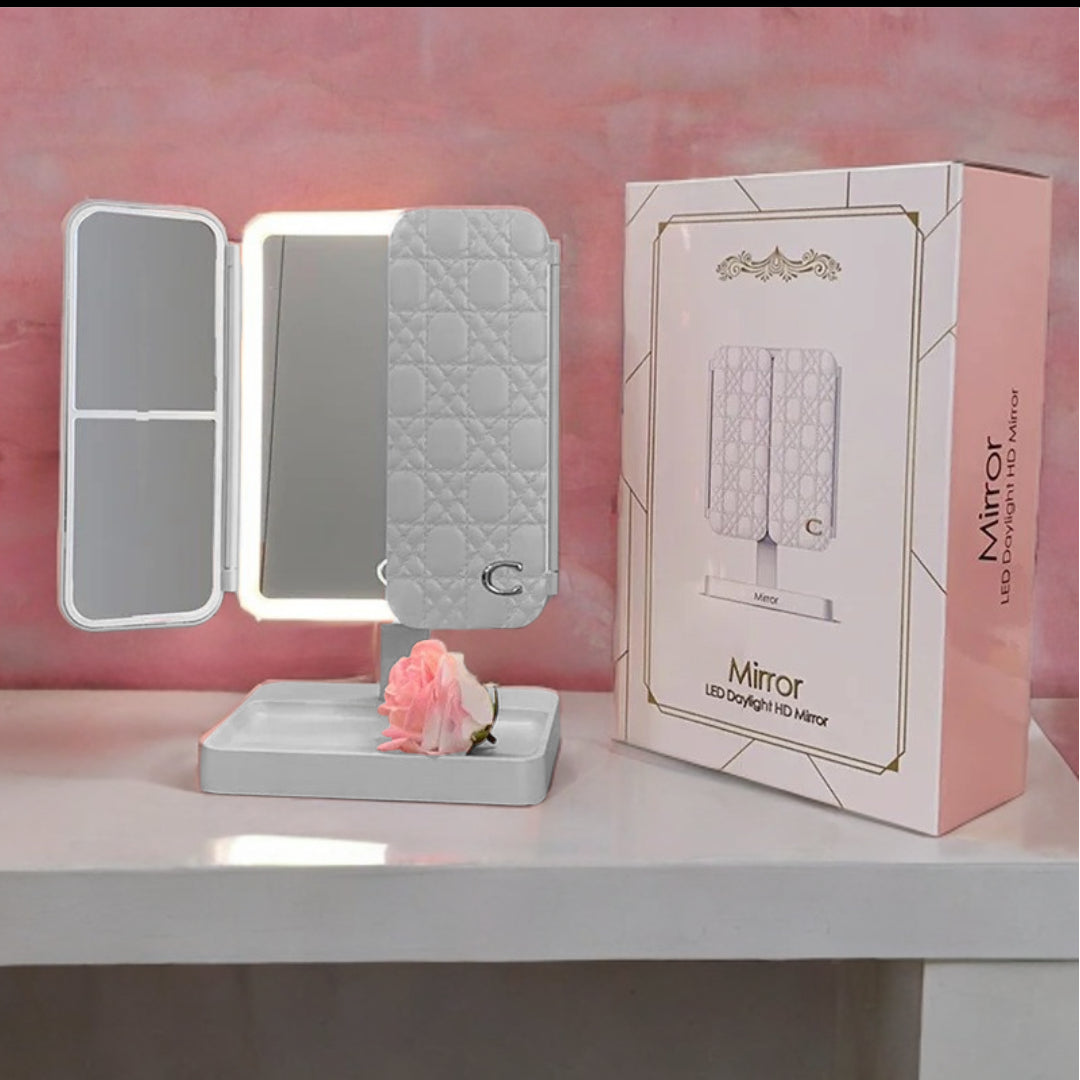 Makeup Mirror Pro: With Magnifying Mirrors & 3 Color LED Modes