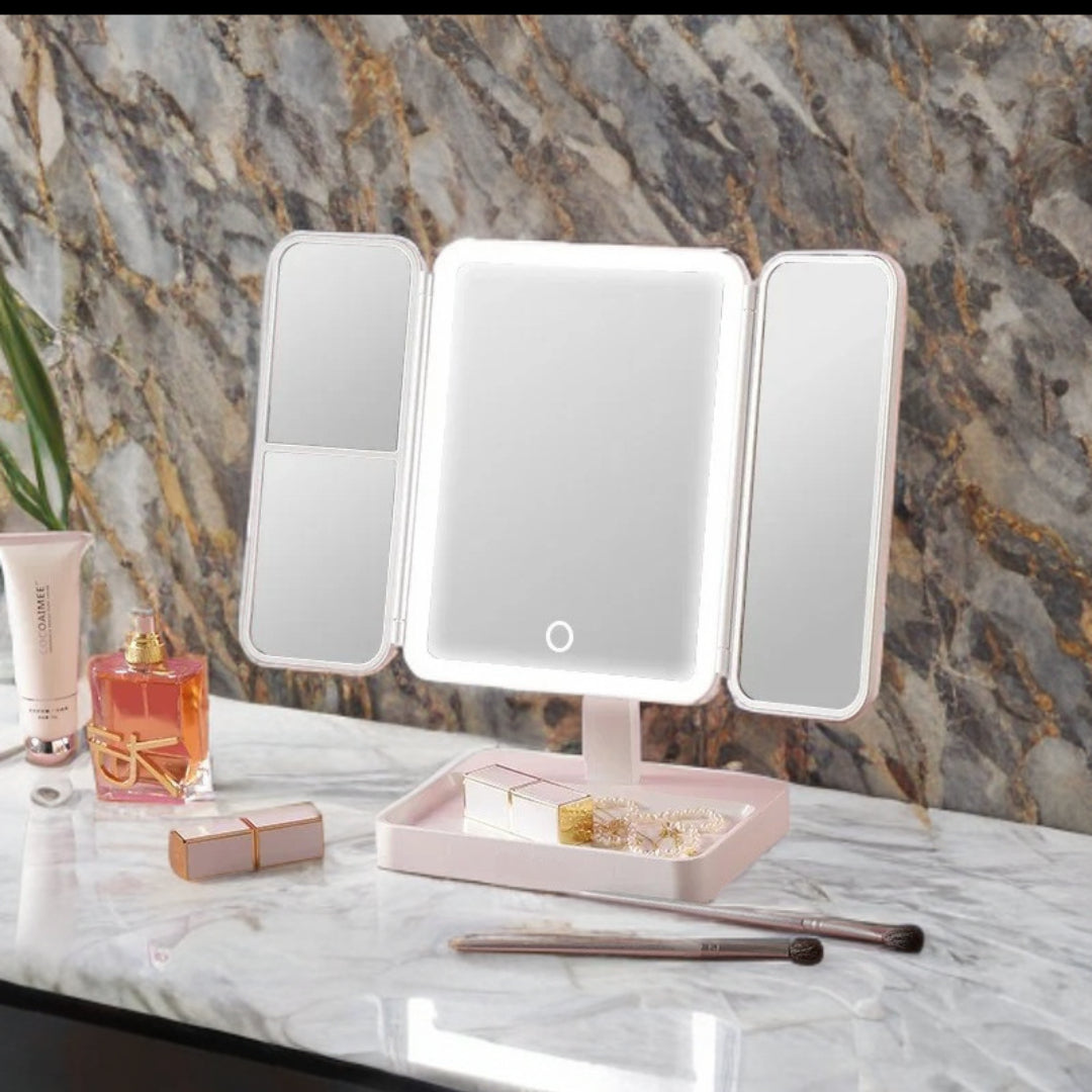 Makeup Mirror Pro: With Magnifying Mirrors & 3 Color LED Modes